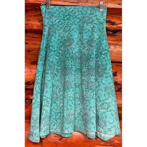 LuLaRoe Aqua Blue‎ Floral Skirt Size XS